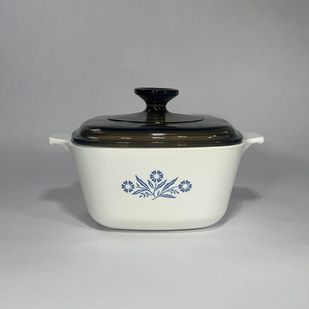 Vintage 1960's Corning Ware Blue Cornflower Casserole Dish 1 3/4QT w/ lid U.S.A. - Picture 3 of 14